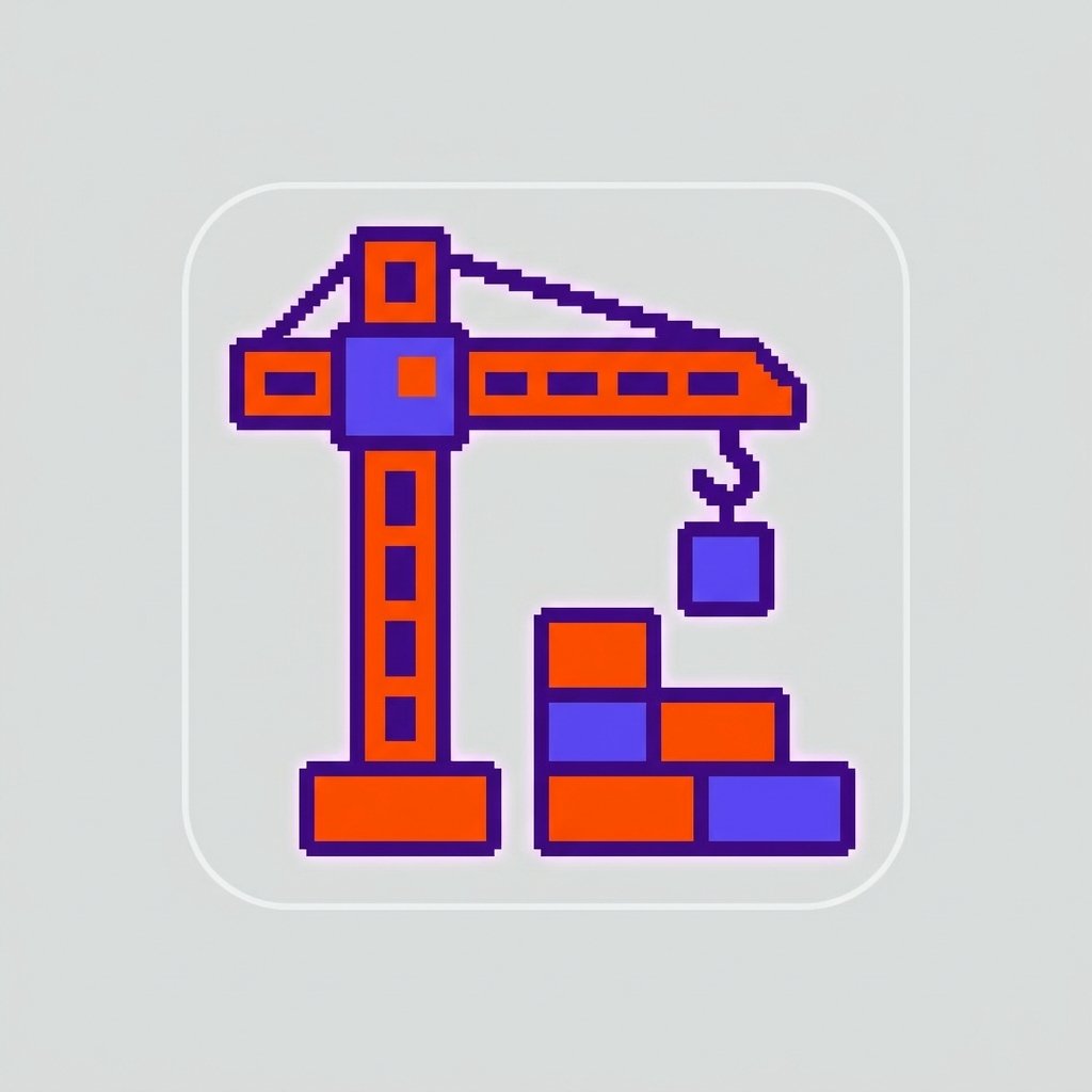 Ilustración abstracta de una obra de construcción con grúa